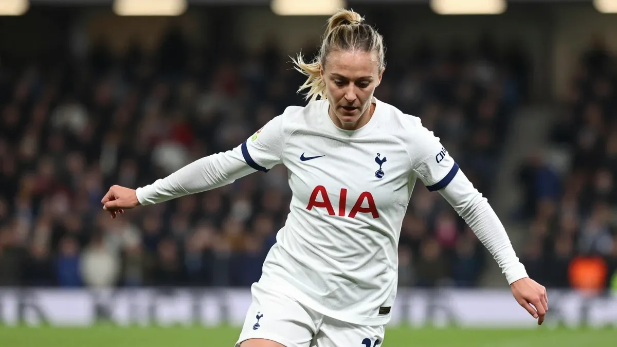 A Reuters image from April 2022 captures Chelsea's Pernille Harder challenging Tottenham Hotspur Women's Kerys Harrop at...